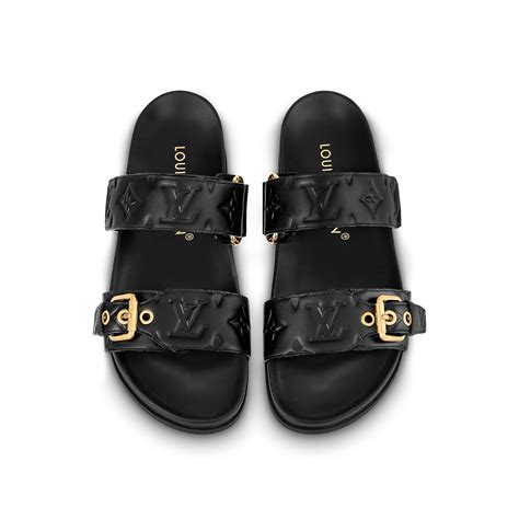 louis vuitton bom dia flat mule replica|Louis Vuitton flat mule sandals.